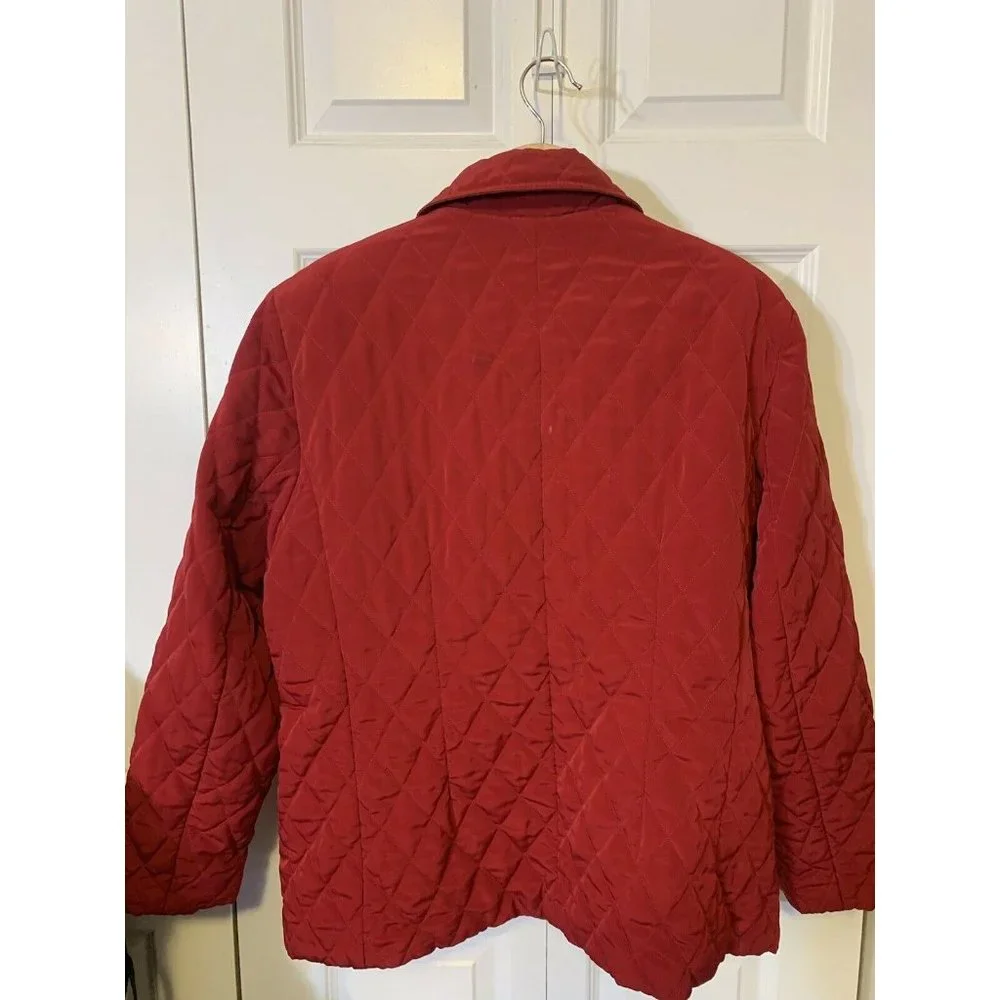 North Crest Vintage Women’s Sz XL Maroon Quilted‎ Full Zip Up Jacket